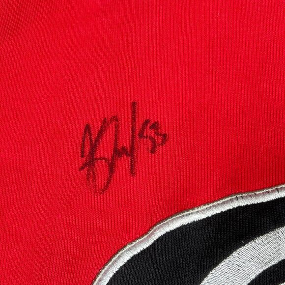 Old Time Hockey NHL Carolina Hurricanes Red Sweatshirt #53 Jeff Skinner SIGNED - Picture 3 of 11